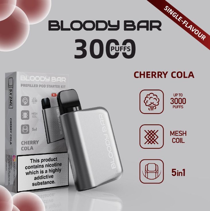 5 in 1 Bloody Mary 3000 Puffs Prefilled Pod Kit (Box of 5) - Bulk Vape Wholesale