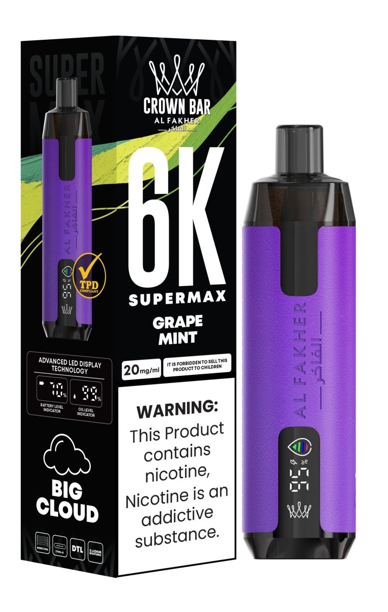 Al Fakher Supermax 6k Puffs Disposable Vape Pod Kit (Box of 5) - Bulk Vape Wholesale