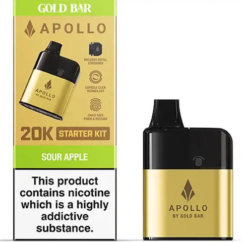 Gold Bar Apollo 20K Prefilled Pod Kit Pack of 5 - Bulk Vape Wholesale