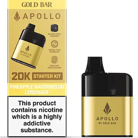 Gold Bar Apollo 20K Prefilled Pod Kit Pack of 5 - Bulk Vape Wholesale