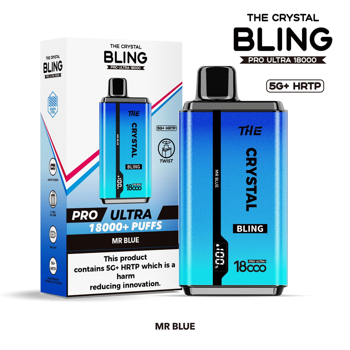 Buy The Crystal Bling Pro Ultra 18000 Disposable Vape Box of 5 - Bulk Vape Wholesale