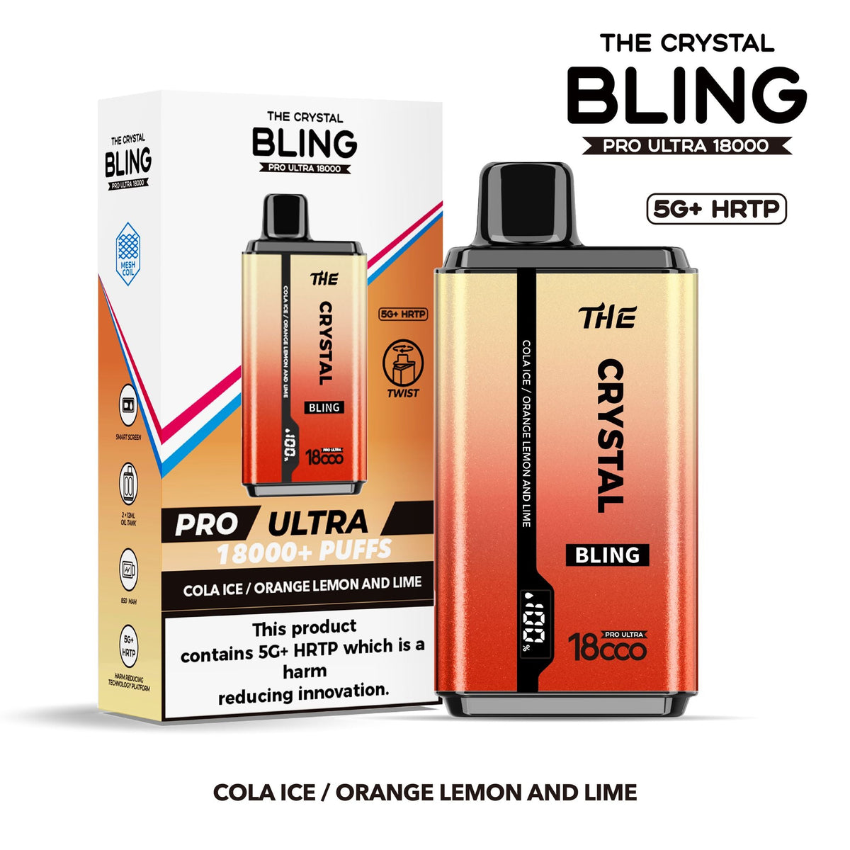 Buy The Crystal Bling Pro Ultra 18000 Disposable Vape Box of 5 - Bulk Vape Wholesale