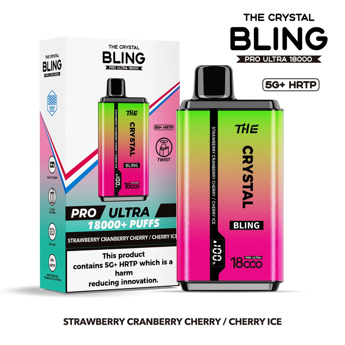 Buy The Crystal Bling Pro Ultra 18000 Disposable Vape Box of 5 - Bulk Vape Wholesale