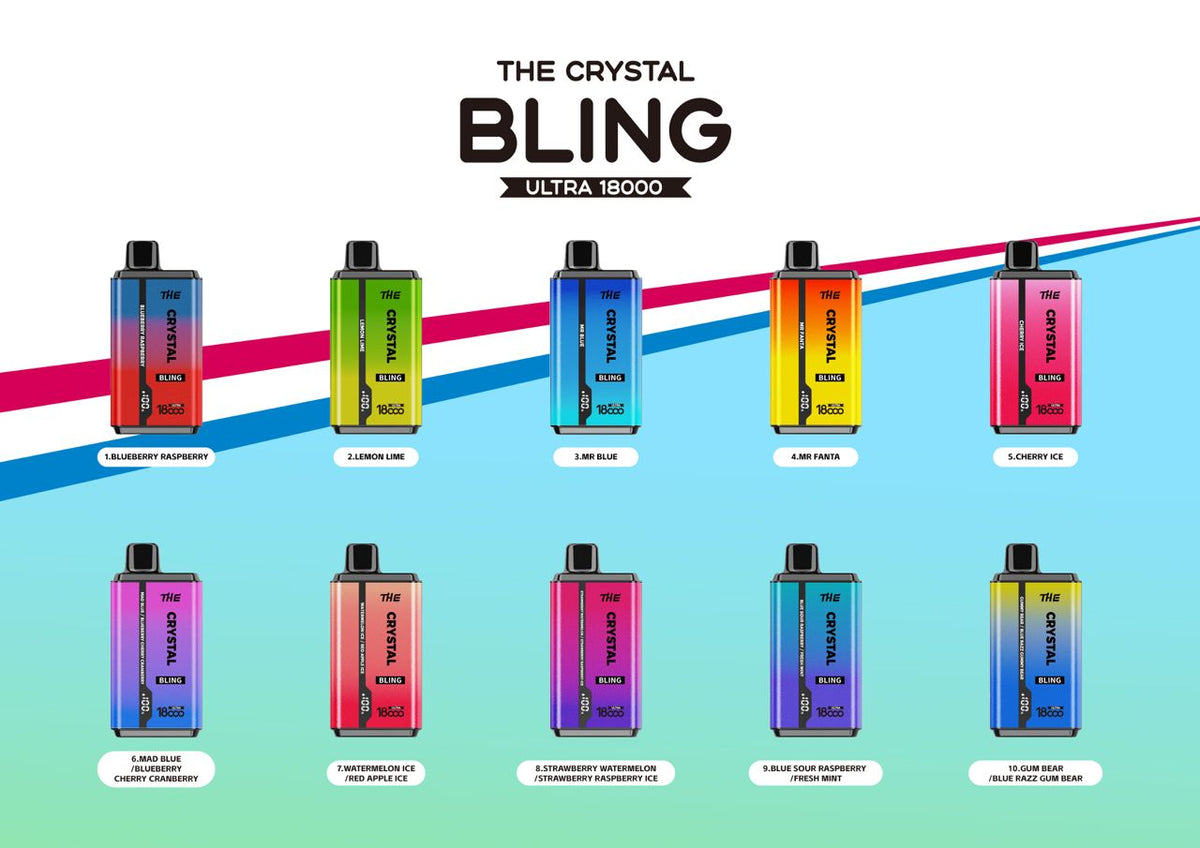 The Crystal Bling Ultra 18000 Disposable Vape Box of 10 - Bulk Vape Wholesale