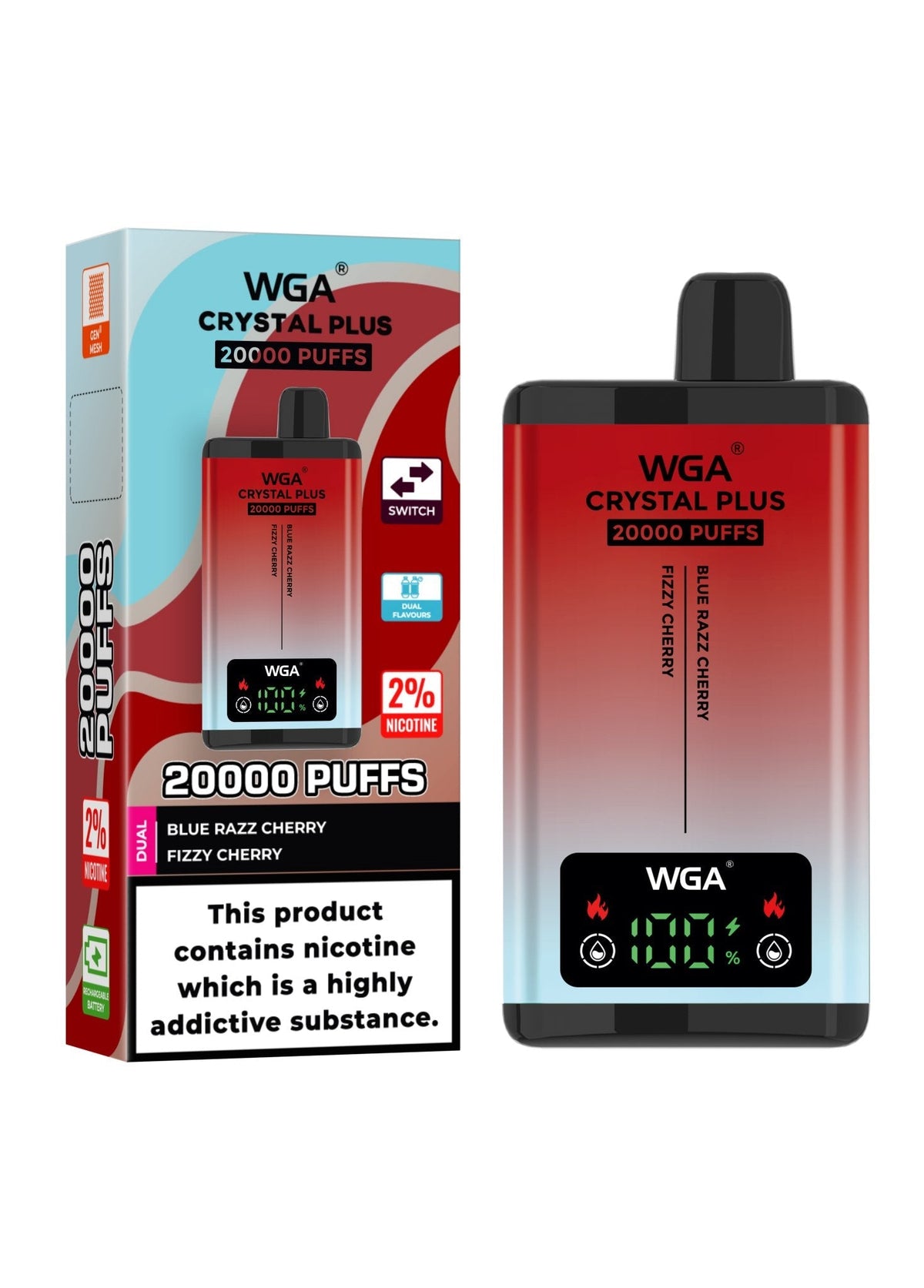 WGA Crystal Plus 20000 Disposable Vape Box of 10 - Bulk Vape Wholesale