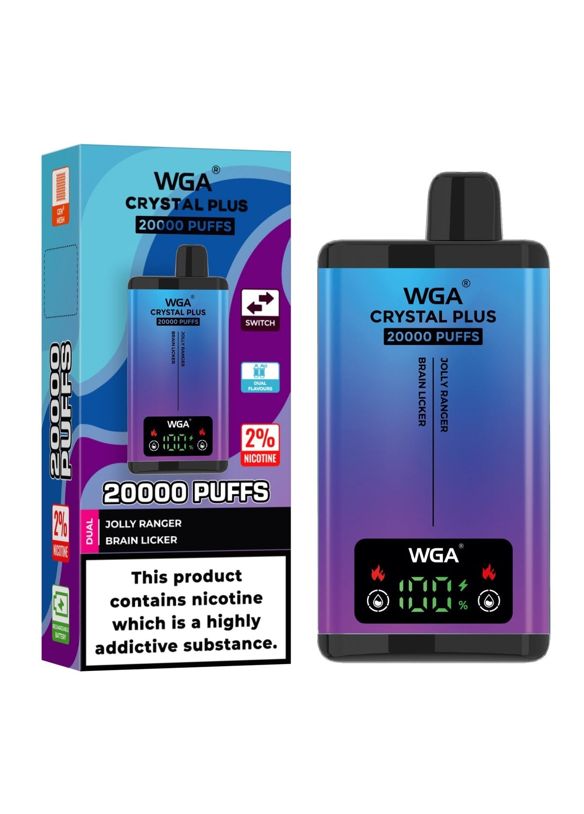 WGA Crystal Plus 20000 Disposable Vape Box of 10 - Bulk Vape Wholesale