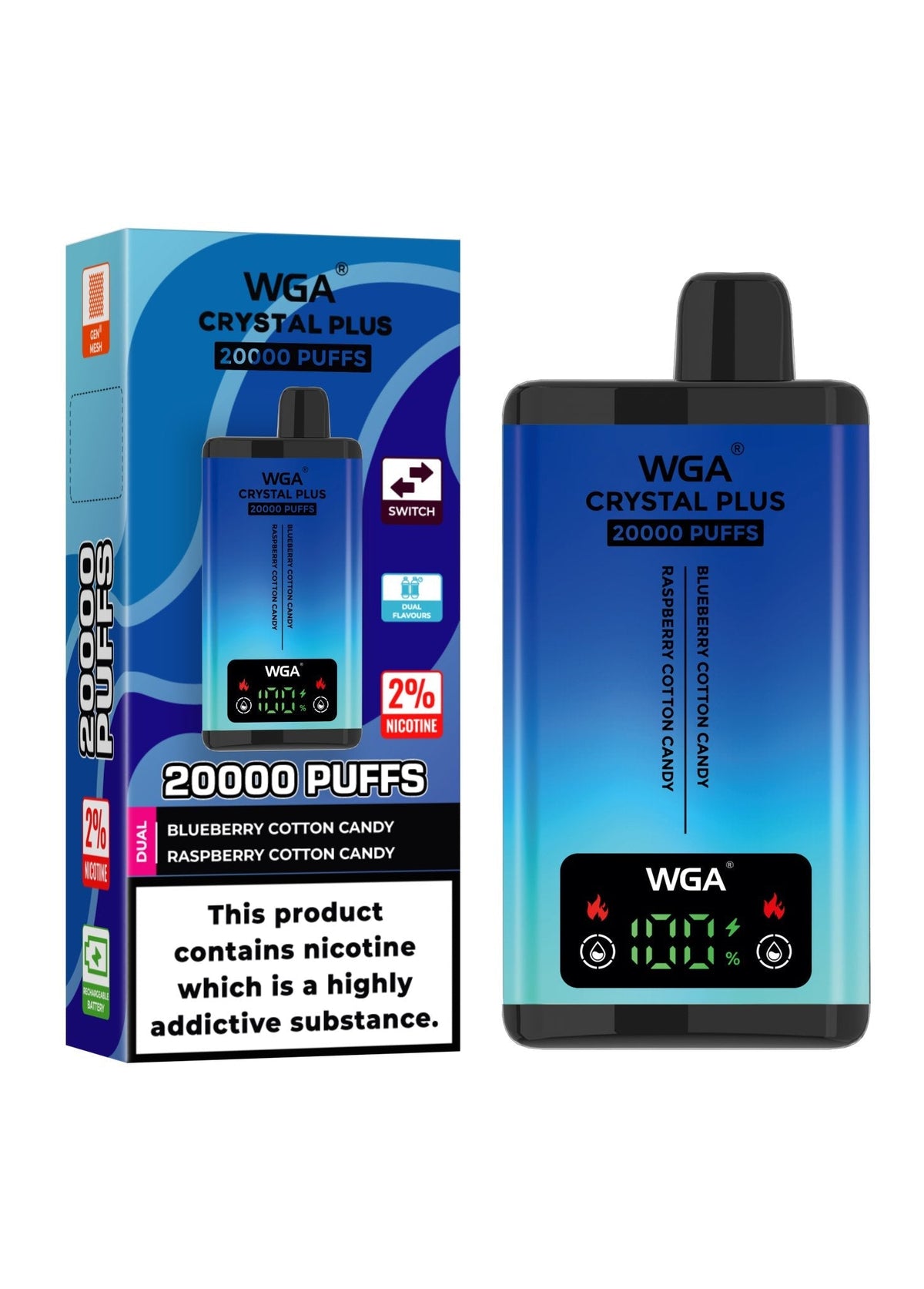 WGA Crystal Plus 20000 Disposable Vape Box of 10 - Bulk Vape Wholesale