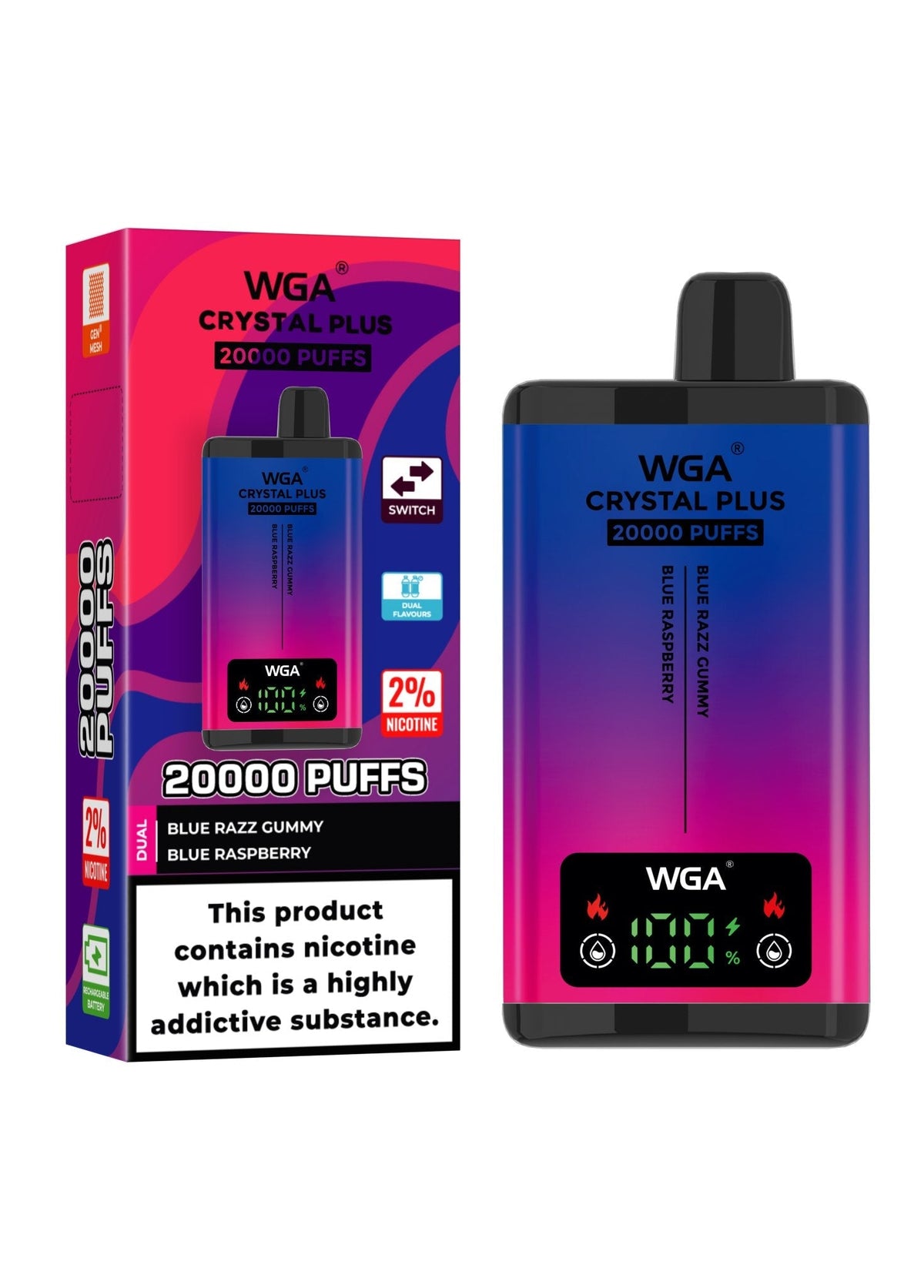 WGA Crystal Plus 20000 Disposable Vape Box of 10 - Bulk Vape Wholesale