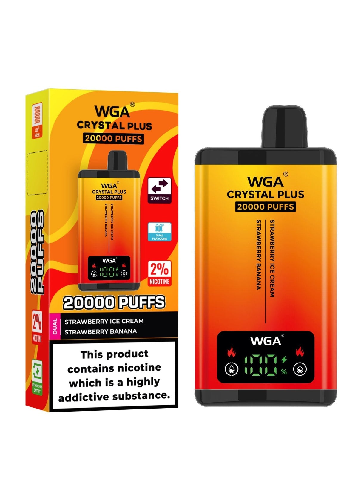 WGA Crystal Plus 20000 Disposable Vape Box of 10 - Bulk Vape Wholesale