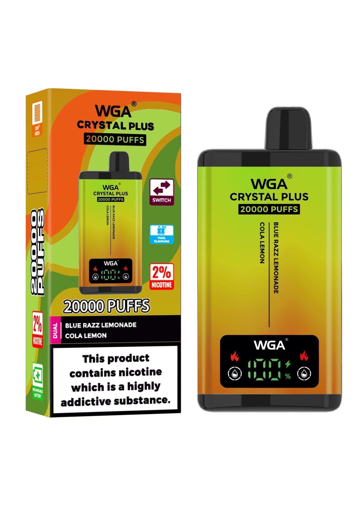 WGA Crystal Plus 20000 Disposable Vape Box of 10 - Bulk Vape Wholesale