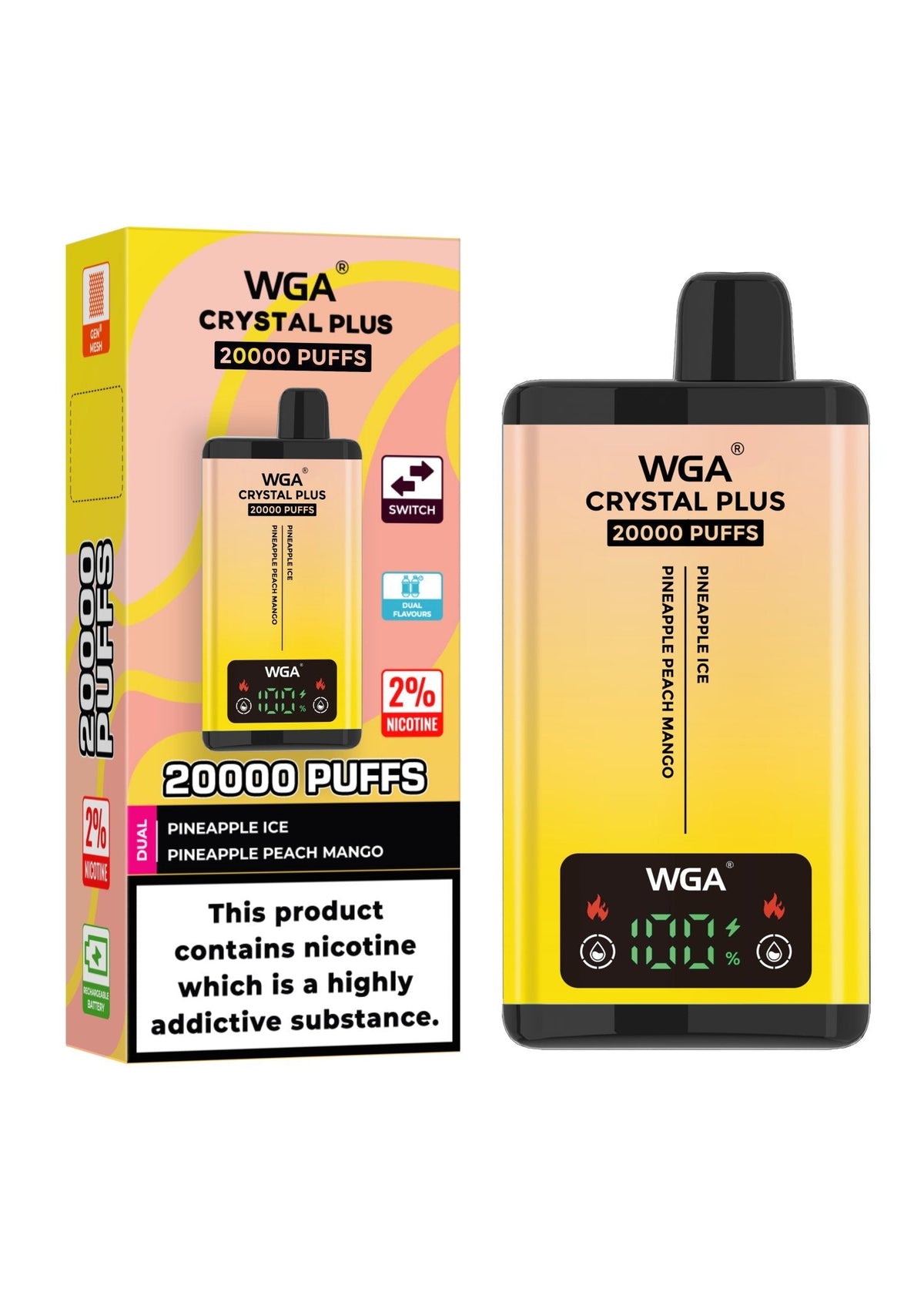 WGA Crystal Plus 20000 Disposable Vape Box of 10 - Bulk Vape Wholesale