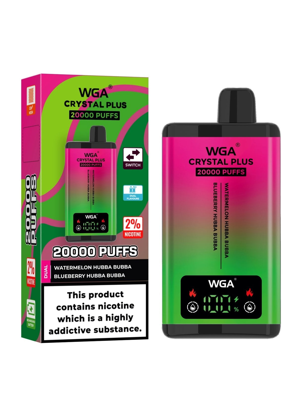 WGA Crystal Plus 20000 Disposable Vape Box of 10 - Bulk Vape Wholesale