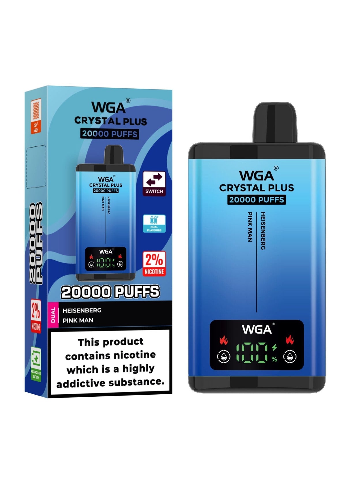 WGA Crystal Plus 20000 Disposable Vape Box of 10 - Bulk Vape Wholesale