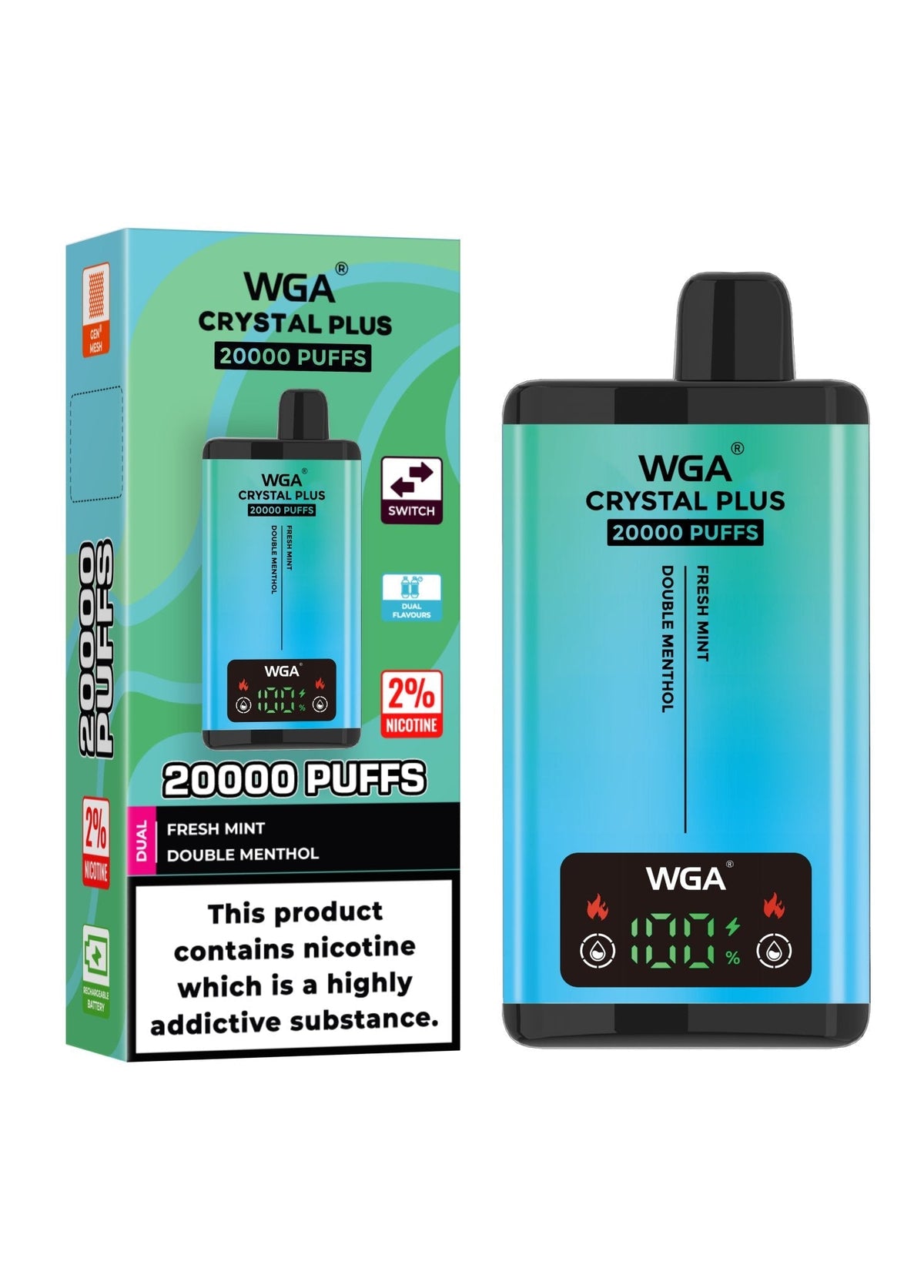 WGA Crystal Plus 20000 Disposable Vape Box of 10 - Bulk Vape Wholesale