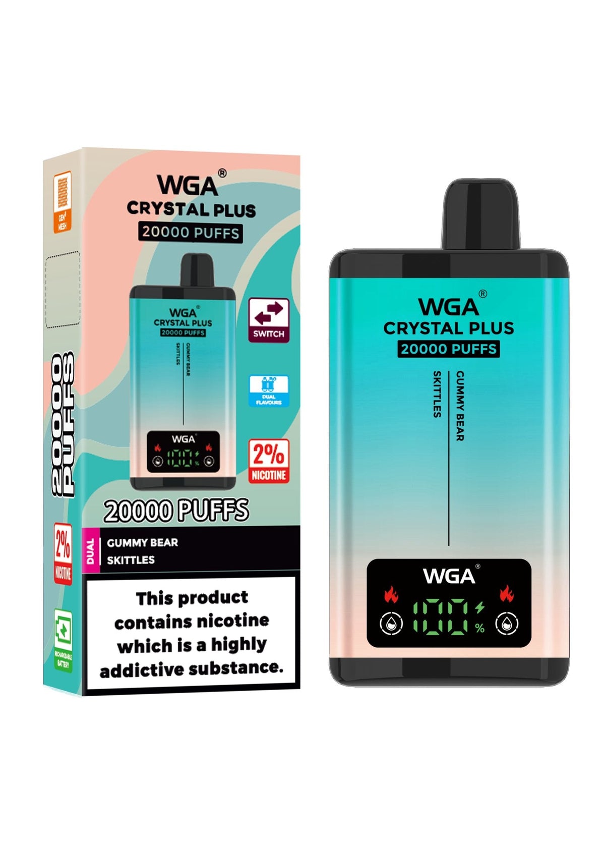 WGA Crystal Plus 20000 Disposable Vape Box of 10 - Bulk Vape Wholesale