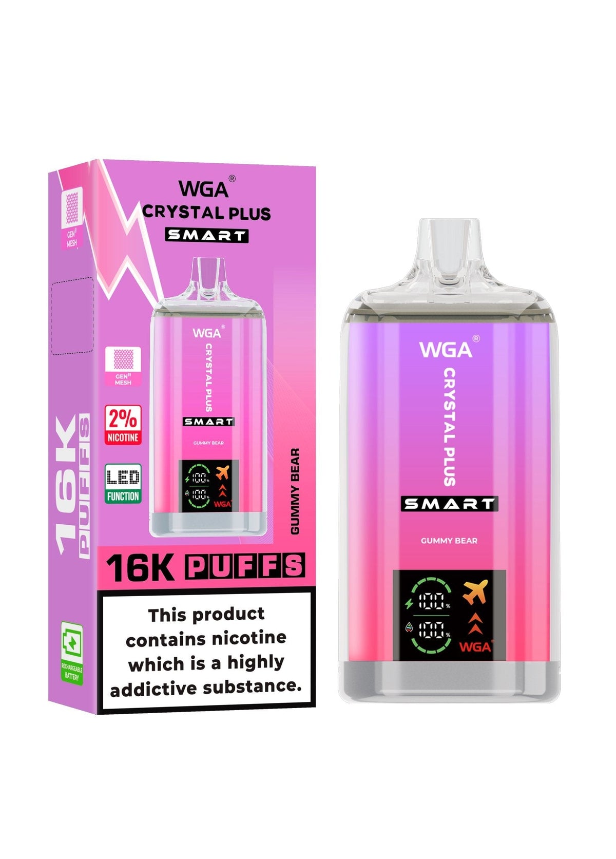 WGA Crystal Plus Smart 16000 Disposable Vape Box of 10 - Bulk Vape Wholesale