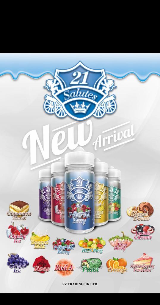 21 Salutes 100ml Shortfill - Bulk Vape Wholesale