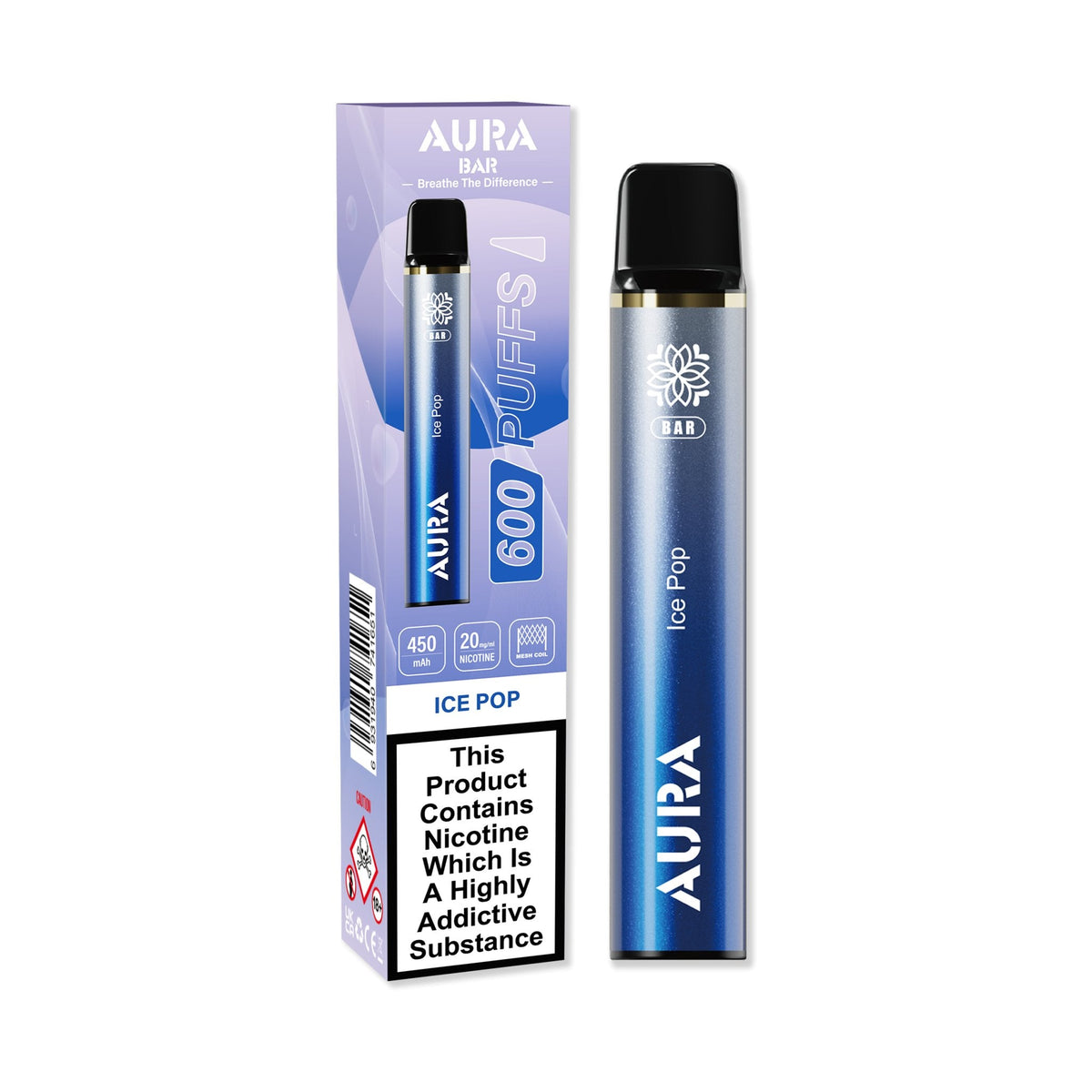 Aura Bar 600 Puffs Disposbale Vape Pod Box of 10 - Bulk Vape Wholesale